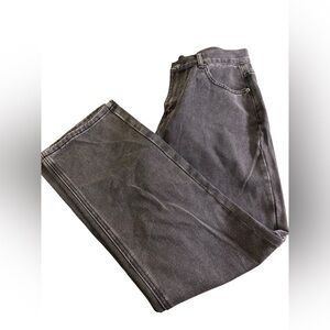 WHITE FOX High Rise Straight‎ Leg Jeans Black Washed Charcoal Size M